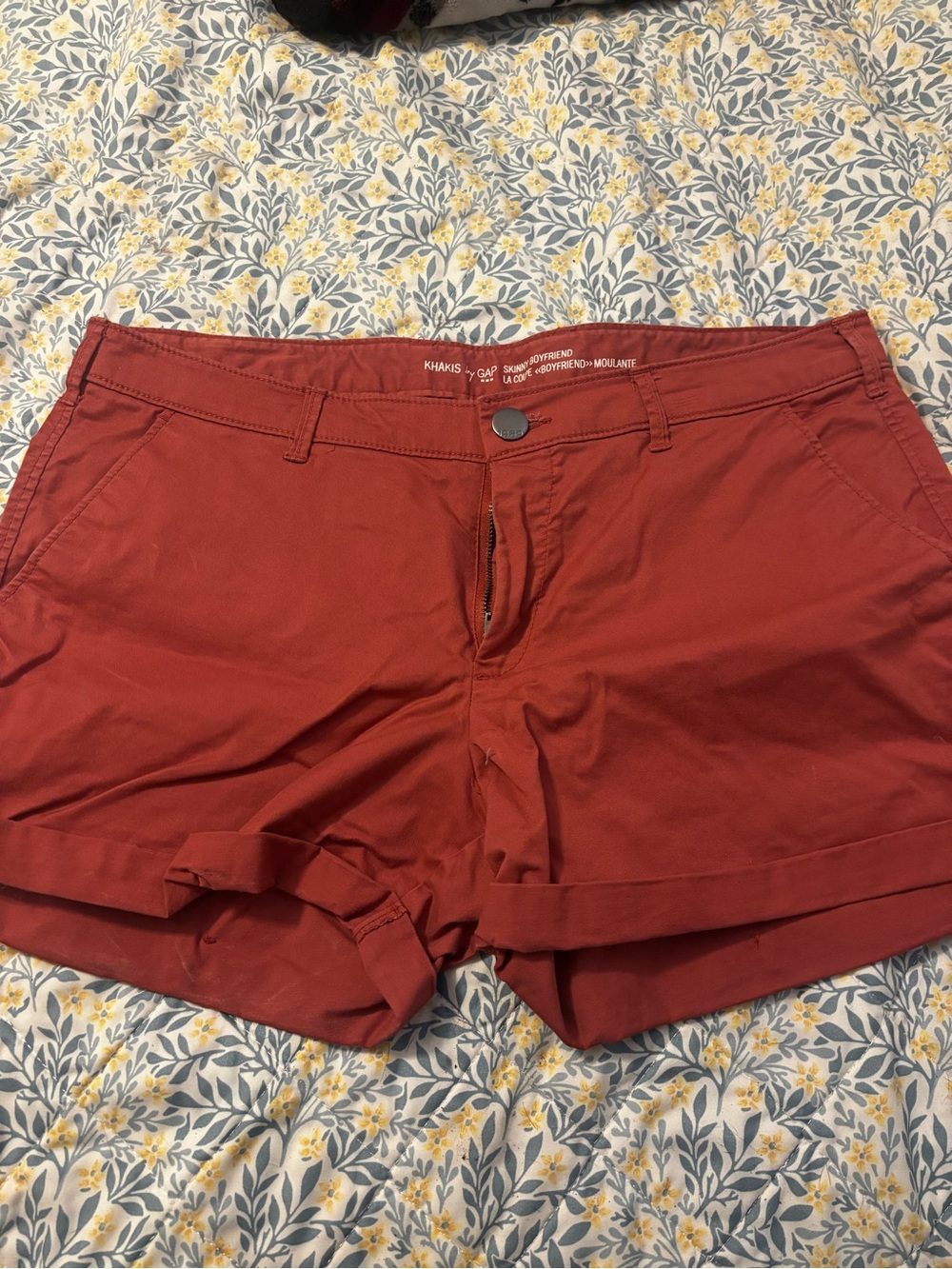 GAP Women's Rust Red Cuffed Chino Shorts